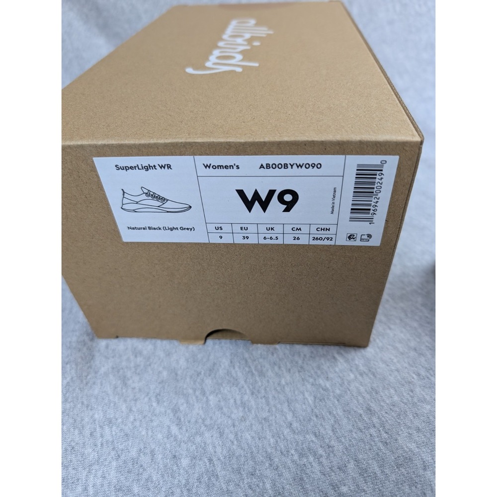 Allbirds Women's Super Light Wool Runners Shoes Natural Black 9 NIB Sneakers - Picture 5 of 5